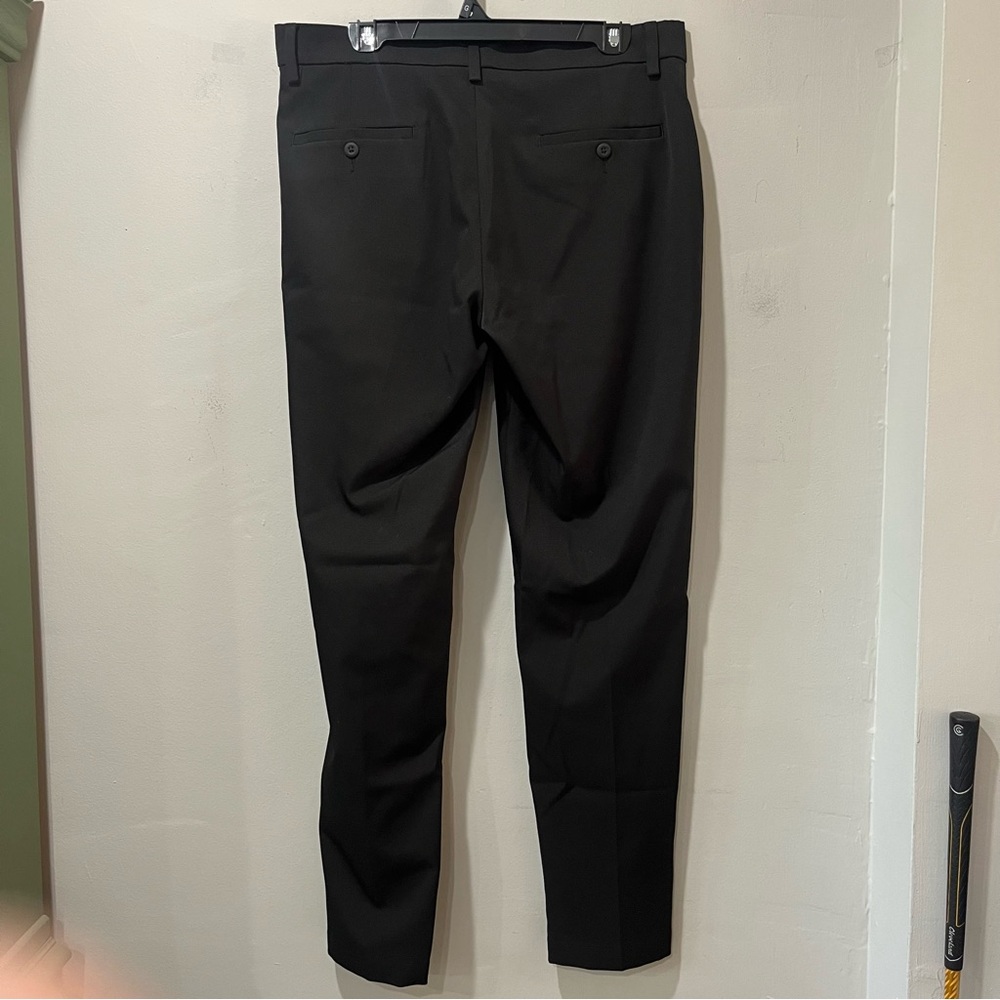 Haggar Cool Right Performance Flex Pants Mens 34x32 Black Straight Flat Leg Golf - Picture 5 of 9